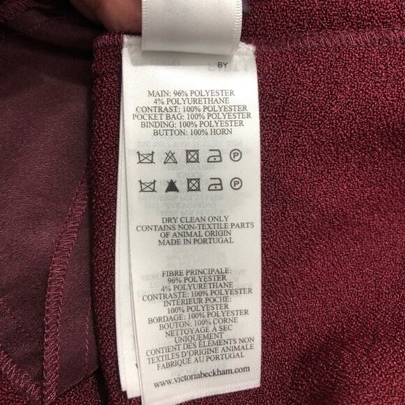Victoria Beckham Iron Red Burgundy Sleeveless Crepe Mini Dress Size 0 NWT - Picture 9 of 9